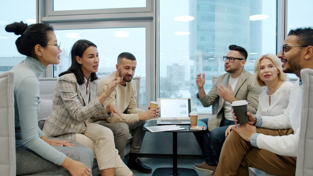 business people in discussion